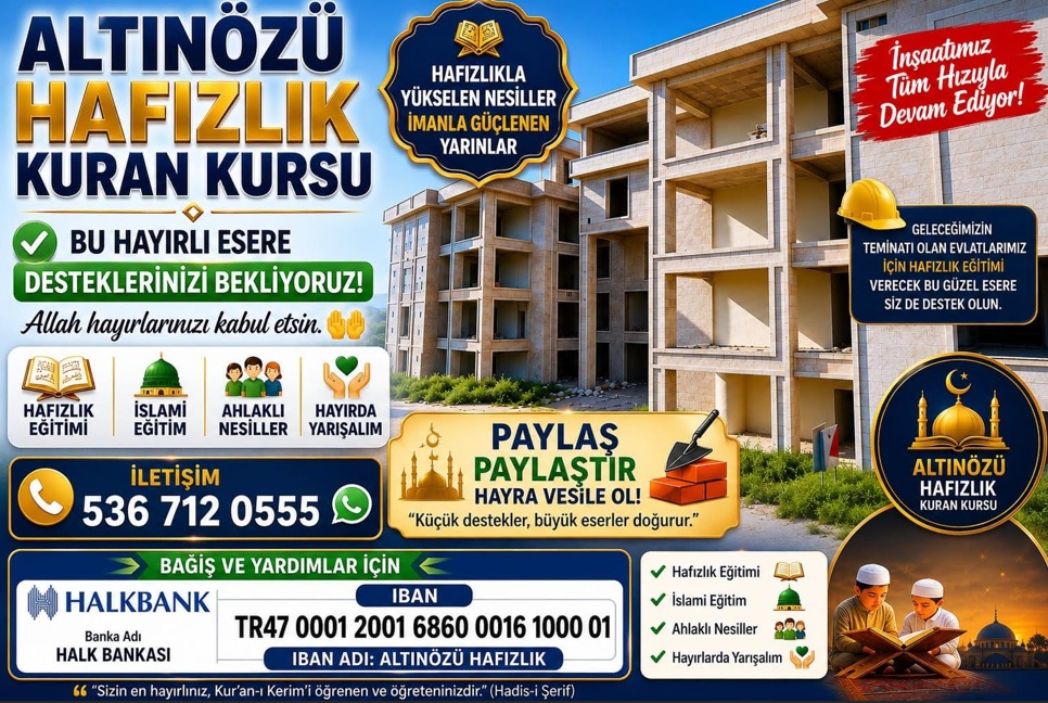Altınözü Hafızlık Kur’an Kursu İnşaatı İçin Destek Çağrısı haber fotoğrafı